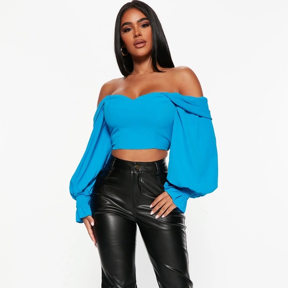Fashion Nova Tops Fashion Nova Simply Amazing Top Turquoise